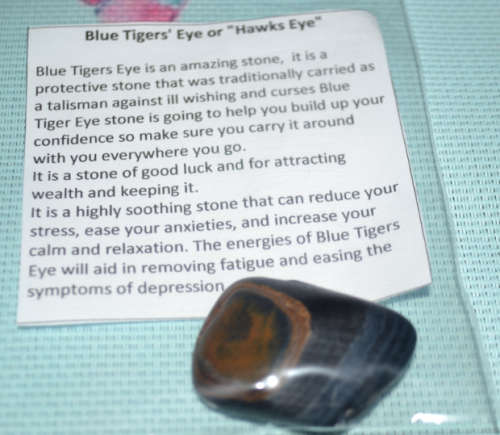 XL Blue Tigers Eye  " Hawks Eye" ancient talisman.used to be seen as an all-seeing eye
