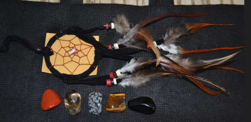 Dreamcatcher and 5 Large Protection crystals