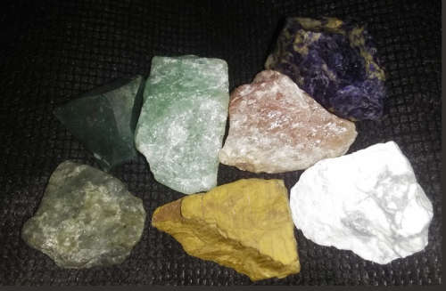 7 Large Rough Chakra Stones protect your well being.