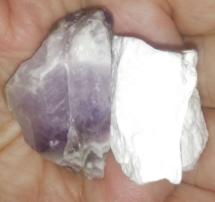 Rough Amethyst and White Howlite STRONG COMBINATION FOR INTUITION, CALMNESS AND AURA CLEANSING