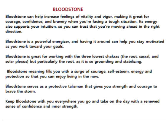 Bloodstone Rough Cleanser  Healing  Protection  Intuition  Clarity Detoxify
