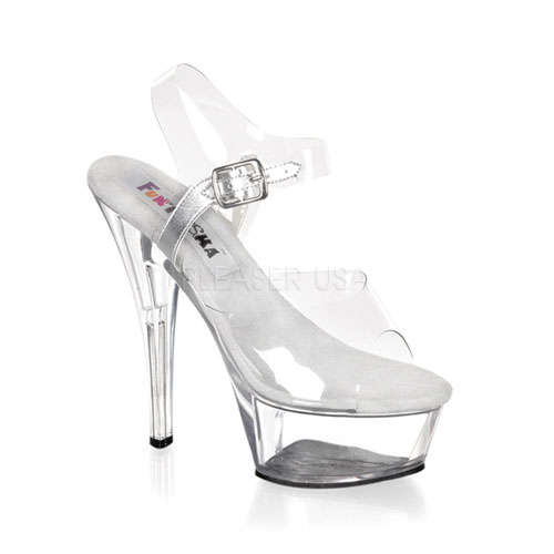 Funtasma Platform Clear Slip on with ankle strap sandal SIZE 5.5