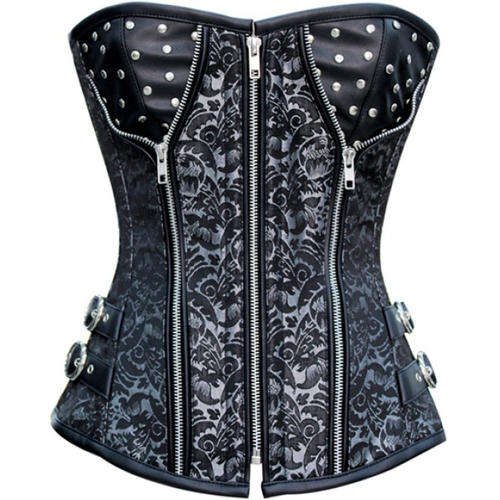 Black Brocade Steampunk Corset   S, M, L, XL, 2XL