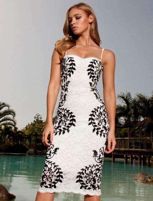 Print Lace Pencil Dress  M/ L/XL/2XL