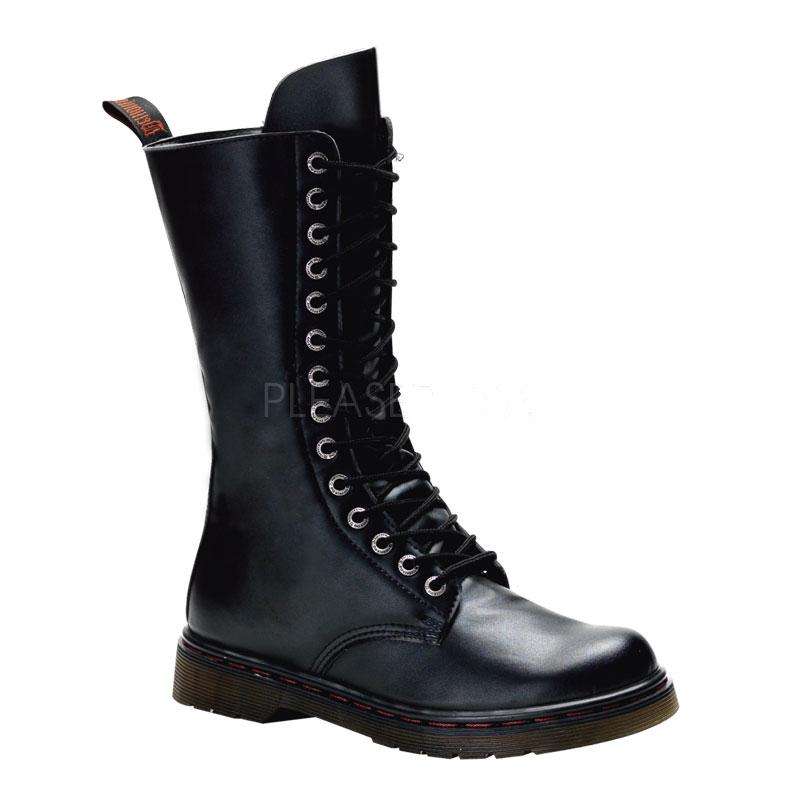 14 Eyelet Calf Combat Boot with Inner Side Zipper (POP!Sale)