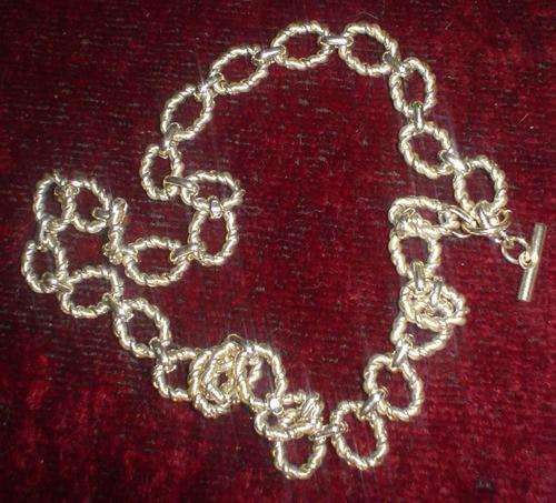 Gold necklace with fob attachment