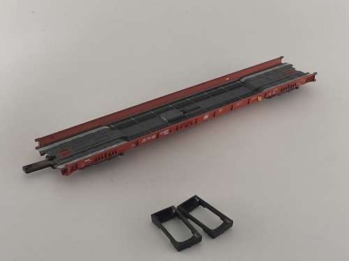 Fleishmann Truck Trailer Flat Wagon with Roll Blocks