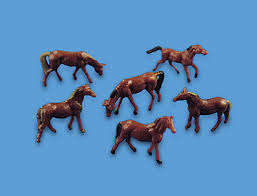 6 x Horses (N Scale)
