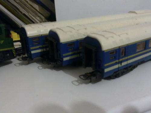 3 x Lima Blue Train Coaches