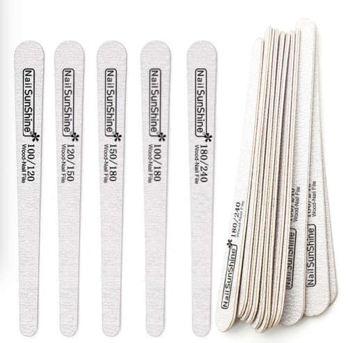 DT-1078 Grey Waterdrop Wooden Filer 50pcs - 100/180