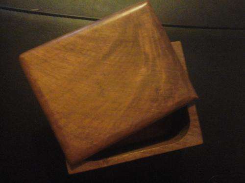 OLD TABACCO WOODEN BOX, HALLMARKED, PETERSONS OF DUBLIN