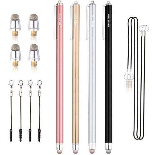 4 x Stylus Pen - Extra Long 19cm Hybrid Fiber Tip + 2 Replacement Tips