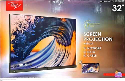 itel - 32` LED HD TV with i-Cast (HDMI/USB/AV) Connects To Phone