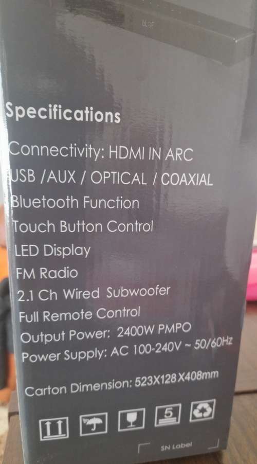 Supersonic - 2.1 Channel Bluetooth Sound Bar and Subwoofer - Sound System