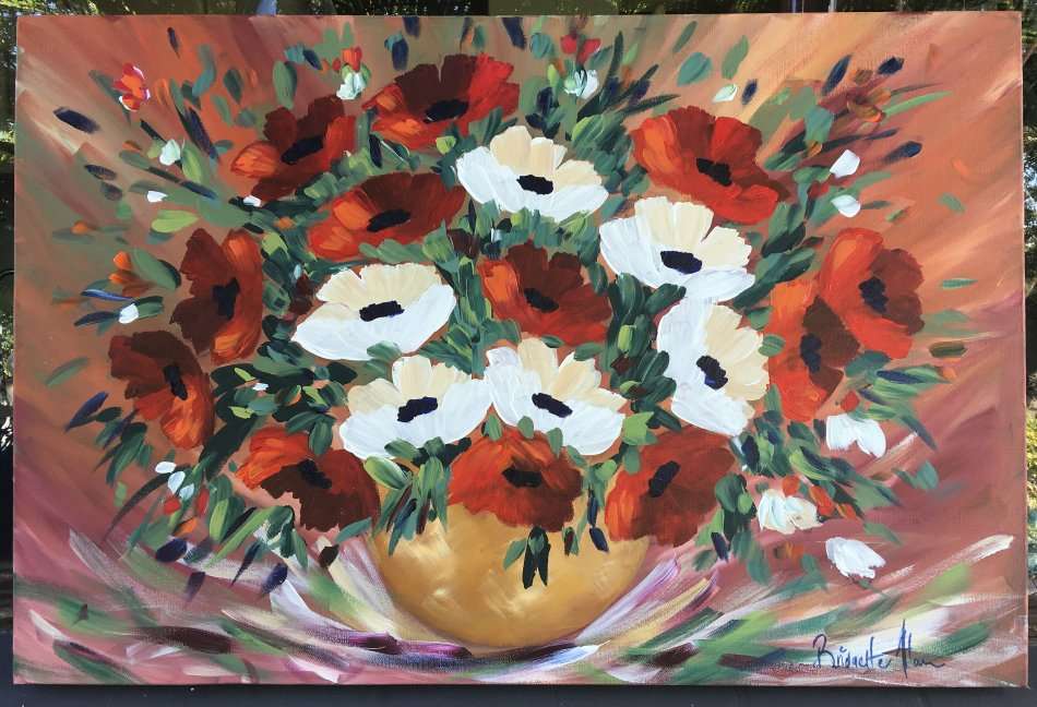 SA artist Bridgette Allan -LARGE ORIGINAL ON DEEP EDGE CANVAS