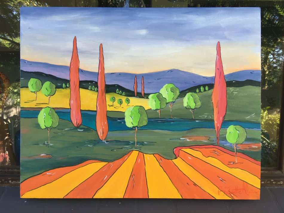 SA artist Bridgette Allan - original painting on DEEP EDGE canvas
