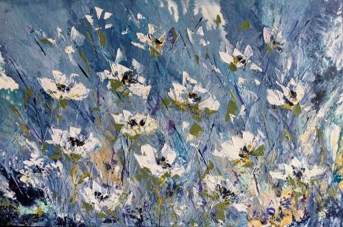 SA artist Bridgette Allan - LARGE original painting on STRETCHED canvas