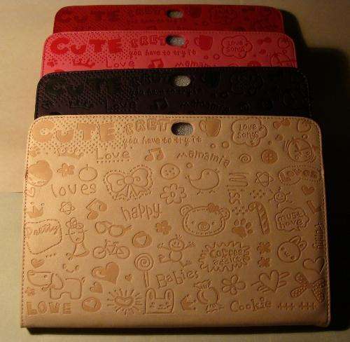 SPECTACULAR embossed Samsung 10.1 Galaxy Tab cover with stand: Various colors