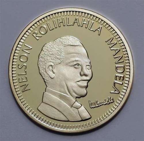 Special!!!!   Mandela 1oz Gold Clad Coin 10 years of freedom.  GEt a  FREE R2 (10 year freedom)