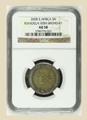 Scarce Grade!!!  NGC graded!! AU58 Nelson Mandela Coin 2008 95 Birthday Coin