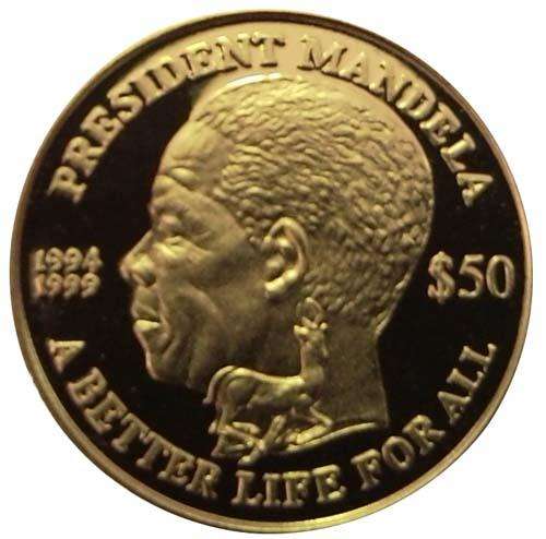 Wow President Mandela - Sierra Leone Gold clad medallion in capsule