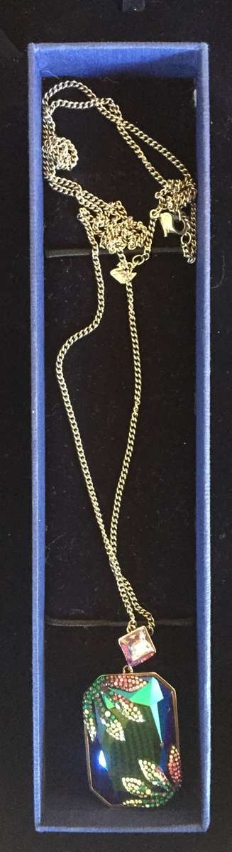 Swarovski necklace set with a large multi-coloured crystal