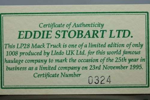 Lledo 1934 Mack Canvas Trucks-Dunlop,Eddie Stobart Ltd,Hamleys,London Port Police