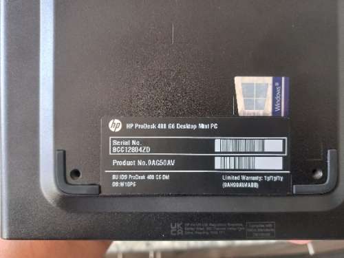 HP ProDesk 600 G6 Desktop Mini PC: 10th Gen i5 10500T - HP Prodesk 400 - G6, 8gigs ram, 256gig nvme,