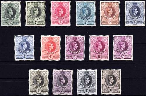 SWAZILAND ¿ 1938 ¿ KGVI ¿ FULL COMPLETE SET PLUS EXTRA PERFS/SHADES