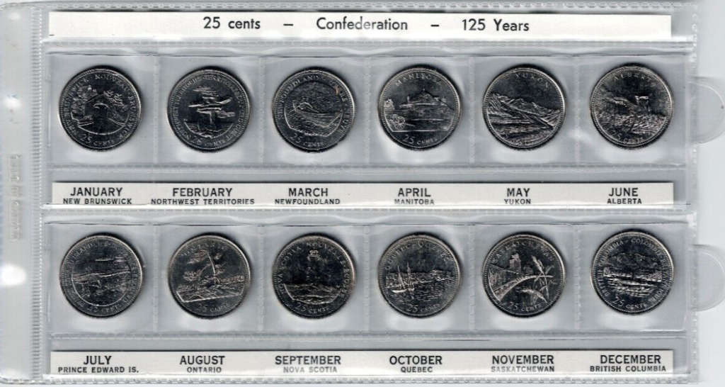 Canadian 25c x 12  125 years