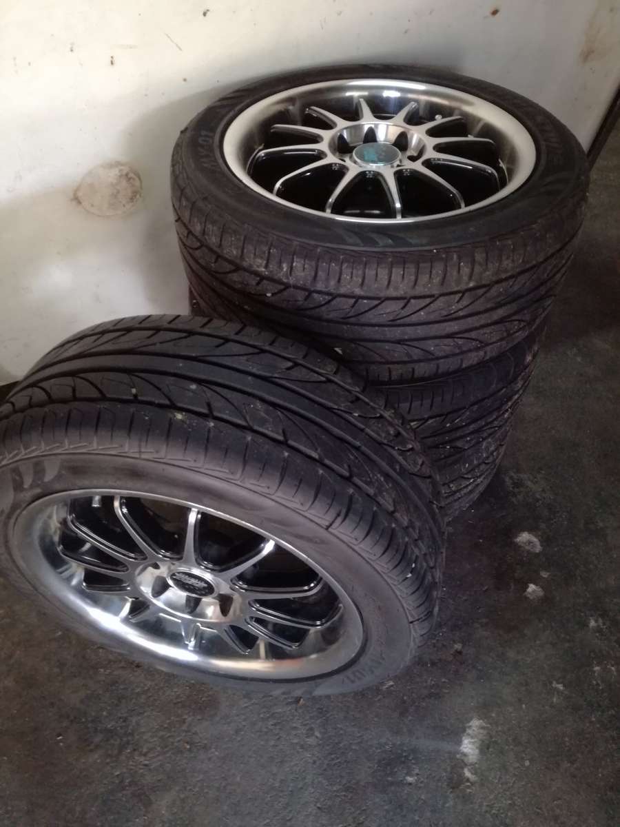 15" Mags with Bridgestone Tyres 195/50R15 (1 full set of 4 Mags &  Wheels)