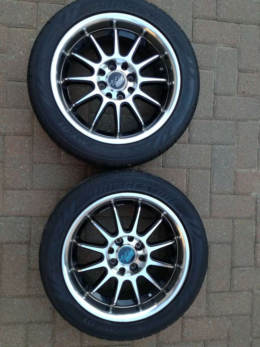 15" Mags with Bridgestone Tyres 195/50R15 (1 full set of 4 Mags &  Wheels)