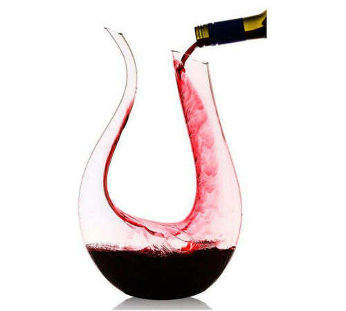 1.5L Luxurious Crystal Glass U-shaped Horn Wine Decanter Wine
