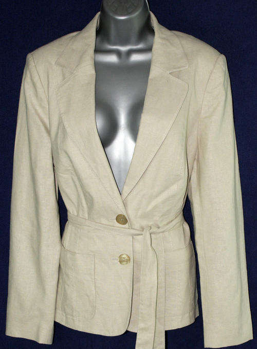 AUTONOMY beige linen jacket size 14