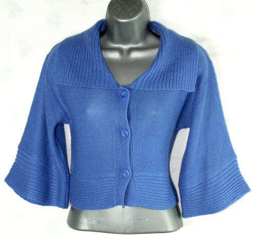 FAT FACE blue cropped cardigan top size 6