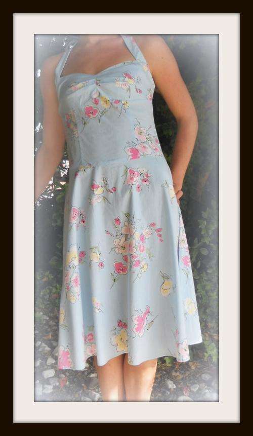 blue flower print dress size 10