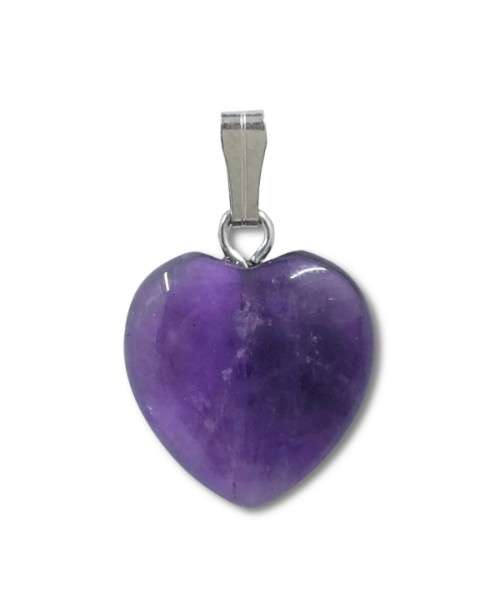 Amethyst Heart Pendant 15mm