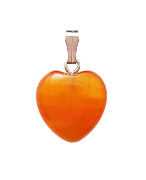 Carnelian Heart Pendant 15mm