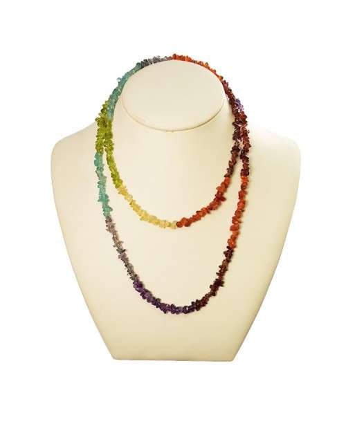 Rainbow Chakra 32" Chip Necklace  Make you feel purified, rejuvenated, enlightened