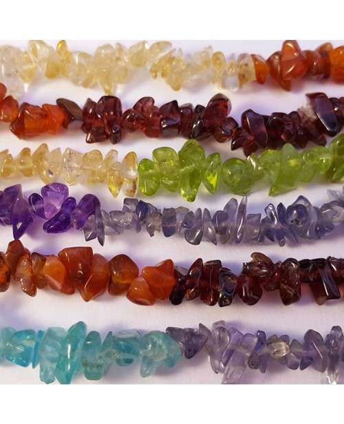 Rainbow Chakra 32" Chip Necklace  Make you feel purified, rejuvenated, enlightened