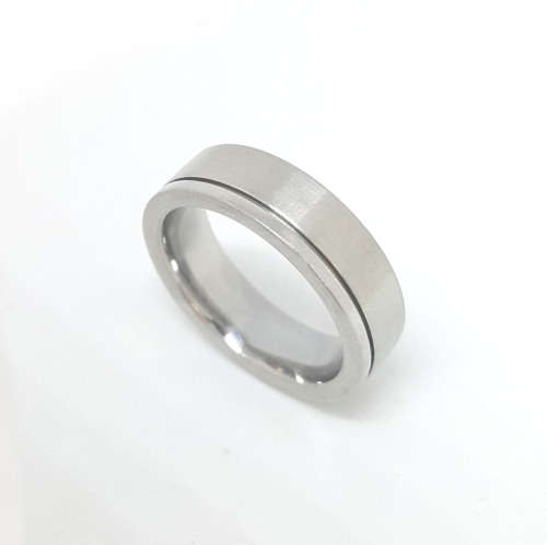 5.9mm Men's Stainless Steel Wedding Band- Size 7