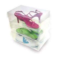 Clear shoe storage boxes