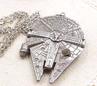 Falcon Star Wars Jewelry Vintage Silver Metal Fighter Plane - FREE CHAIN