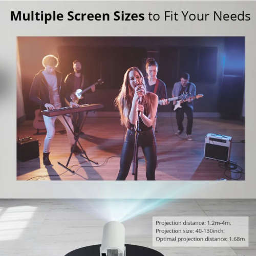 UHD Android 11 LED Portable Projector 8GB with Pre-Loaded Apps & Remote Control