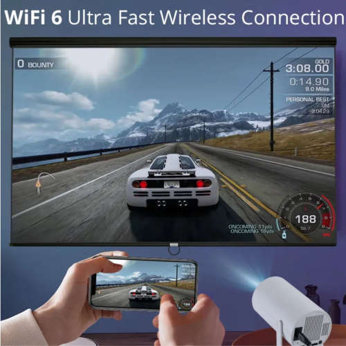 UHD Android 11 LED Portable Projector 8GB with Pre-Loaded Apps & Remote Control