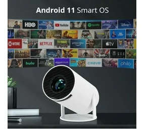 Latest Smart Android UHD Portable Projector + Built-in WIFI media streaming device + Pre-Loaded Apps