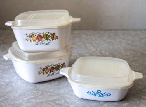 3 x Corningware small bowls