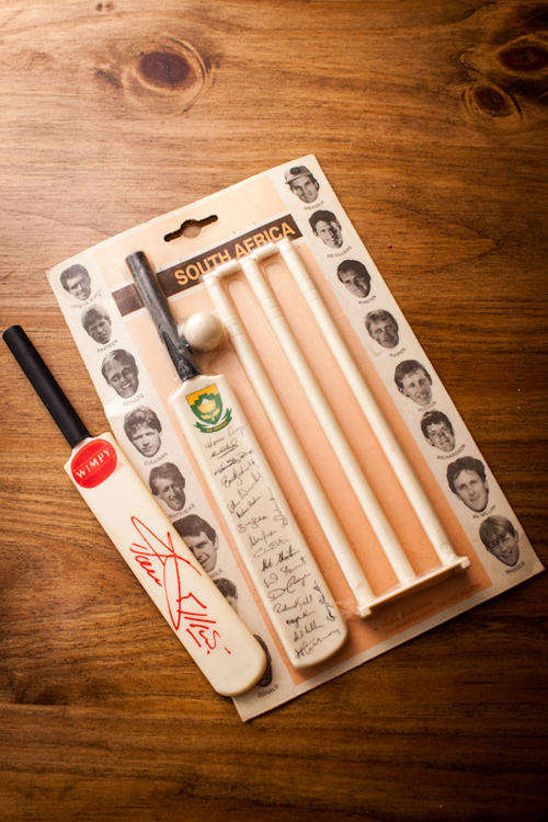 Two mini cricket bats