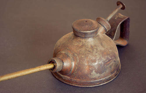 Very old oil can