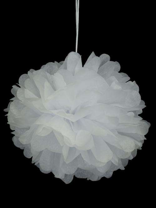 Pack of 10 Tissue Paper Pompoms (30cm Diameter) - Red